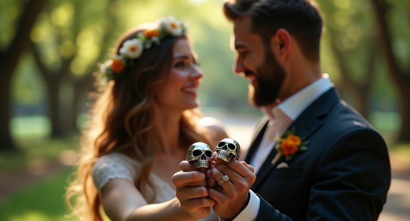 Real Couples Who Rocked Skull Wedding Rings