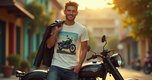 Make a Statement with a T Shirt with Motorbike Design