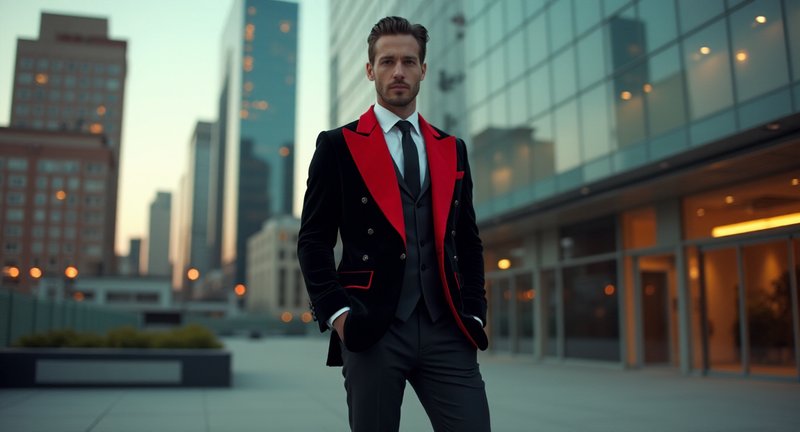 The Bold Look of Mens Red and Black Suit