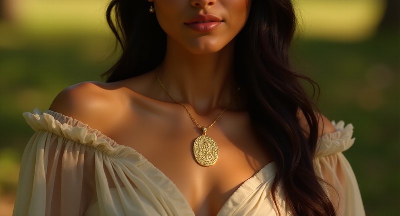 The Charm of Gold Guadalupe Necklace