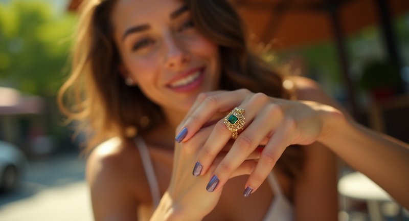 The Charm of Gold Ring with Stones